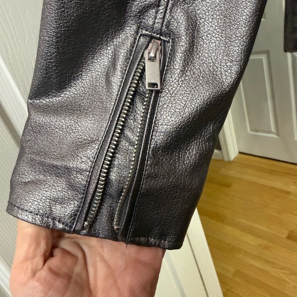 Bagatelle Faux Leather Metallic Pewter Jacket - Picture 7 of 10
